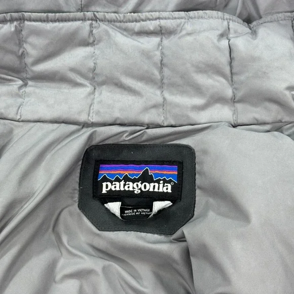 Patagonia Jacket Men's Small Gray Quilted Goose Down Parka Outdoors Hiking Gorp - Picture 8 of 12